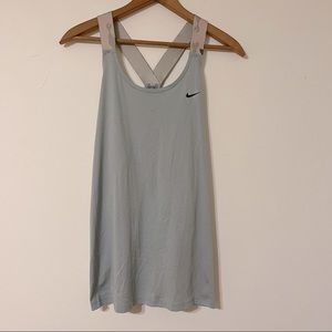 Nike Pro Dri Fit Gray Sleeveless Racerback Athletic Running Top